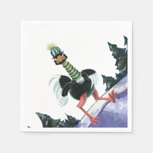 Arctic Ostrich on the Run Napkin