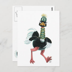 Arctic Ostrich on the Run Postcard