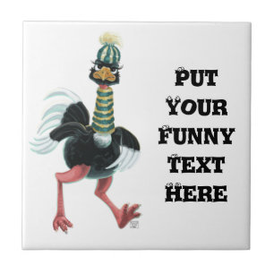 Arctic Ostrich on the Run Tile