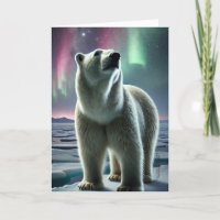 Arctic Polar Bear Aurora Borealis Northern Lights