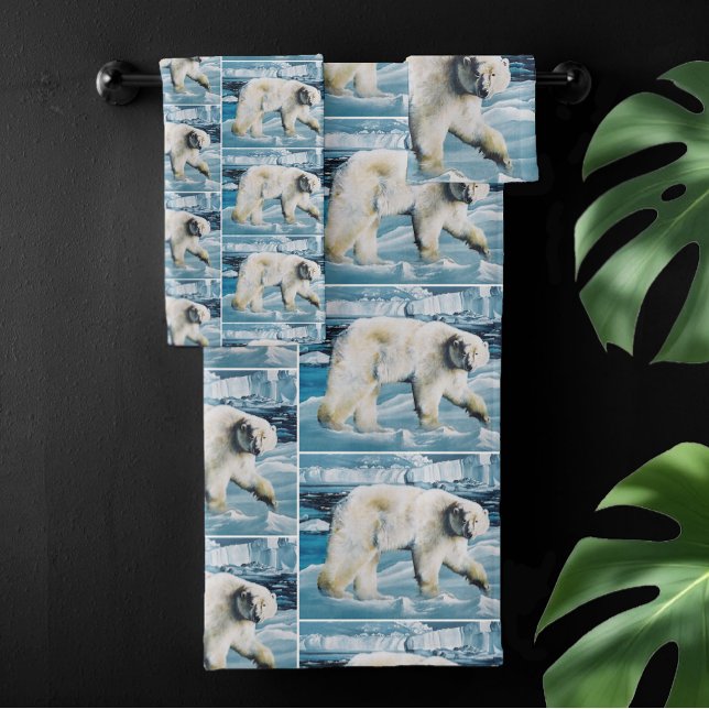Arctic Polar Bear Blue Bath Towel Set (Creator Uploaded)
