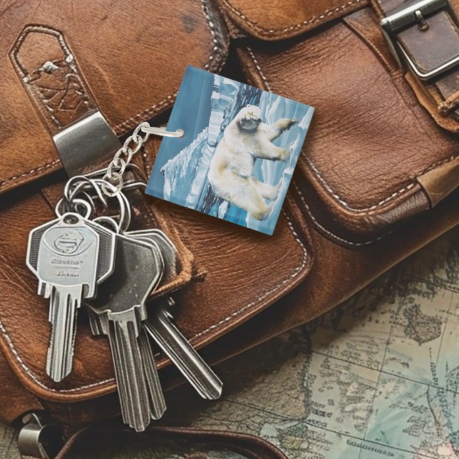 Arctic Polar Bear Blue Business Logo Key Ring (Creator Uploaded)