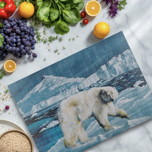 Arctic Polar Bear Blue Cutting Board