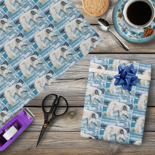 Arctic Polar Bear Blue Wrapping Paper