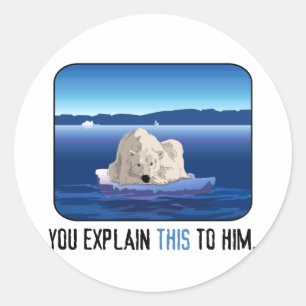 Arctic Polar Bear Classic Round Sticker