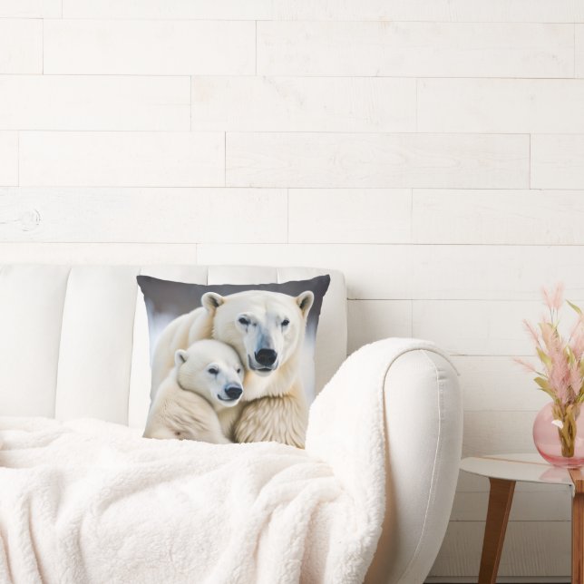 Arctic Polar Bear Love Cushion (Couch)