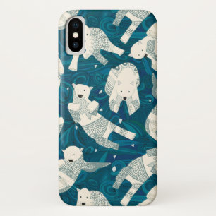 arctic polar bears blue iPhone x case
