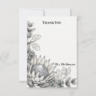 Arctic Protea Fine Art Botanical Thank You Card