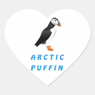 Arctic Puffin Heart Sticker