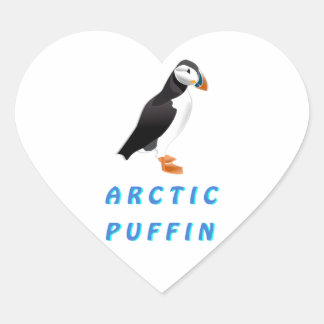 Arctic Puffin Heart Sticker