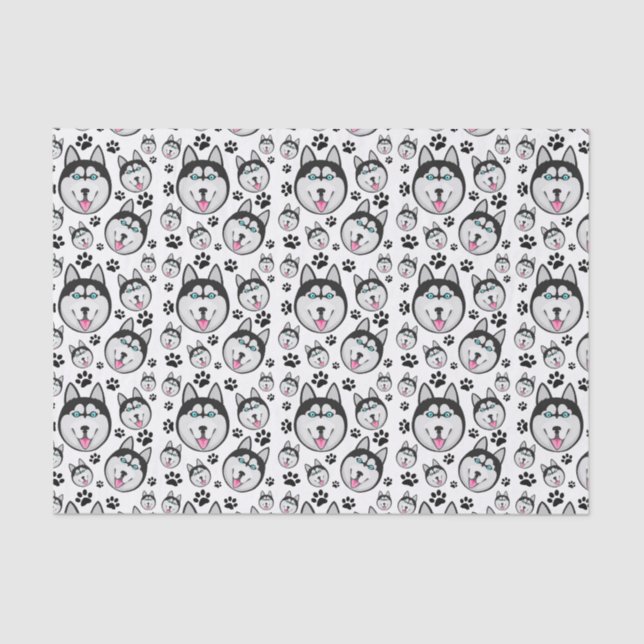 Arctic Puppy Siberian Husky Big Sled Dog Tissue Paper (Front)