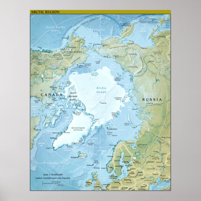 Arctic Region Map Poster (Front)