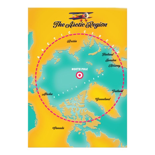 Arctic Region north pole map Photo Print (Front)