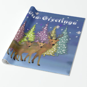 Arctic Reindeer Wrapping Paper
