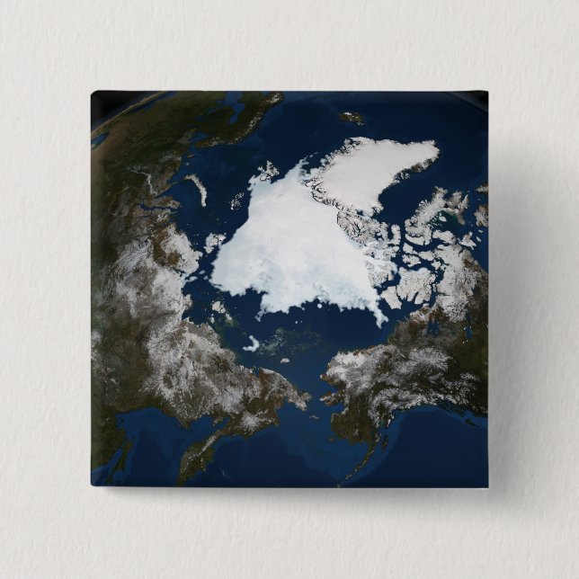 Arctic sea ice 15 cm square badge (Front)