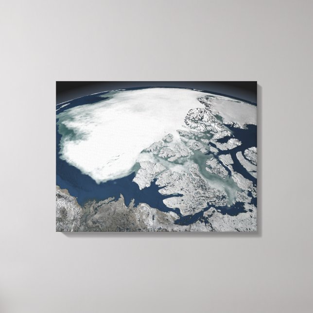 Arctic sea ice above North America Canvas Print (Front)