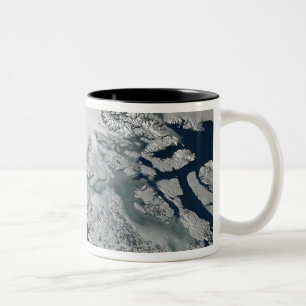 Arctic sea ice above North America Two-Tone Coffee Mug