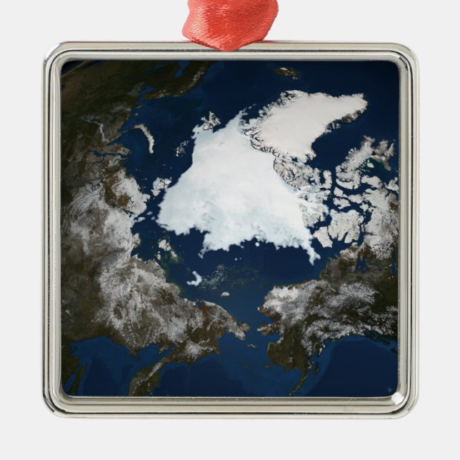 Arctic sea ice metal tree decoration (Front)