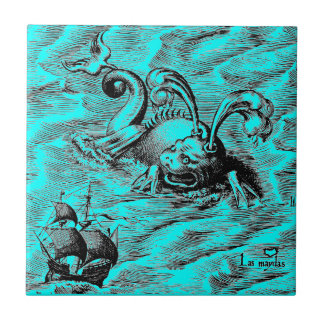 Arctic Sea Monster and Sailing Ship Tile