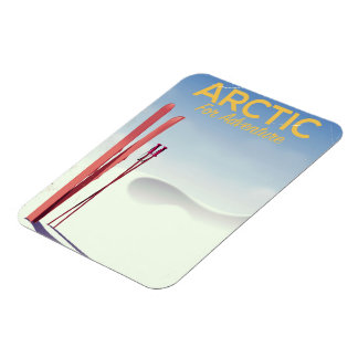 Arctic ski vintage adventure exploration poster magnet