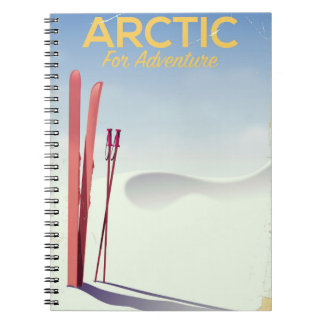 Arctic ski vintage adventure exploration poster notebook