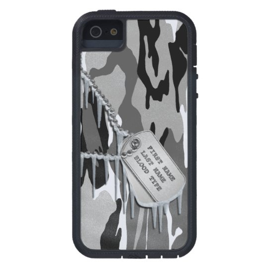 Arctic Snow Camo w/ Dog Tags iPhone 5 Covers