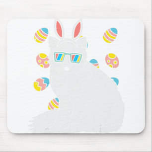 Arctic Snow Fox Bunny Ears Glasses Eggs Easter Ani Mouse Mat
