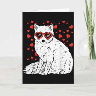 Arctic Snow Fox Heart Gles Valentines Day Animal G Card