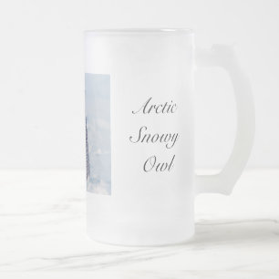 Arctic Snowy Owl Frosted Glass Winter Beer Mug