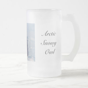 Arctic Snowy Owl Frosted Glass Winter Frosted Glass Beer Mug