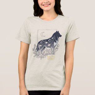 Arctic Spirit Husky – Botanical Tarot Line Art Tri-Blend Shirt