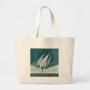 Arctic Tern Audubon Bird Wildlife Painting Large Tote Bag