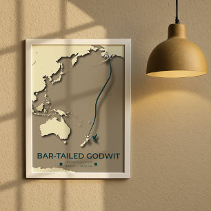 Arctic Tern Migration Map – Minimalist Vintage Poster