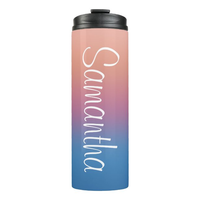Arctic Twilight Ombre Personalised Thermal Tumbler (Front)