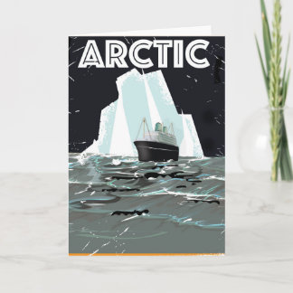 Arctic Vintage travel poster Holiday Card