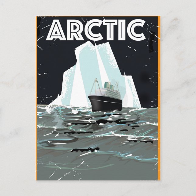 Arctic Vintage travel poster Postcard (Front)