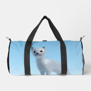 Arctic Weasel Charm Duffle Bag