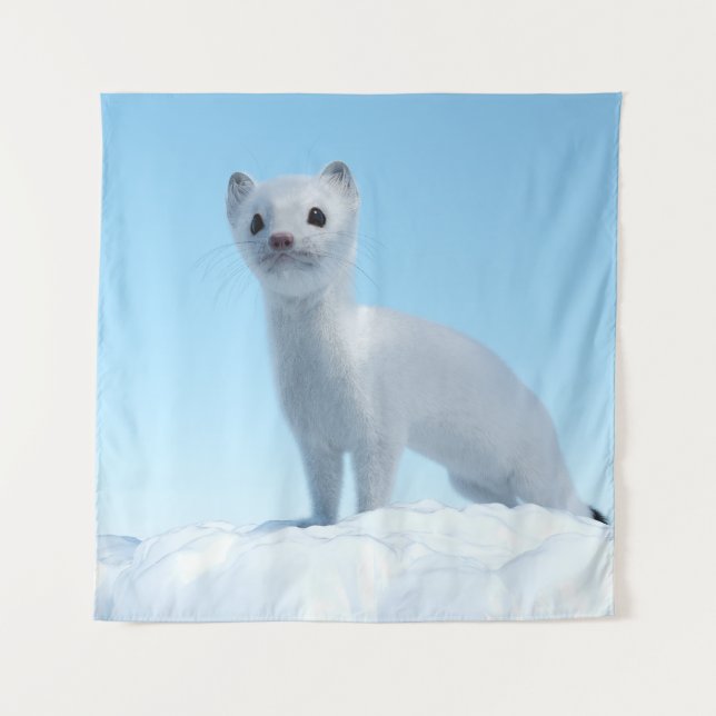 Arctic Weasel Charm Tapestry (Front)