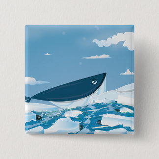 Arctic Whale 15 Cm Square Badge