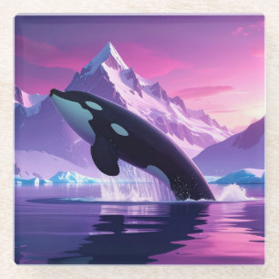 Arctic Whale Mousepad Glass Coaster