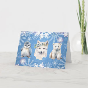 Arctic White Christmas Folded Holiday Card