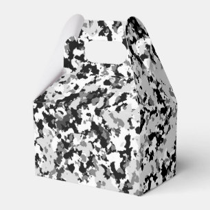 Arctic White Grey Black Camo Camouflage Party Favour Box