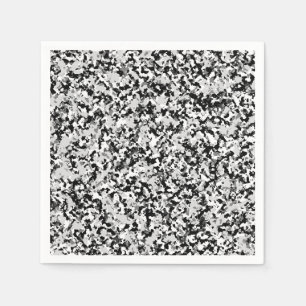 Arctic White Grey Black Camo Camouflage Party Napkin