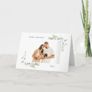 Arctic Winter Botanical Frame 4 Photo Holiday Card