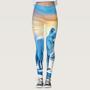 Arctic Winter Fox Snow  Leggings