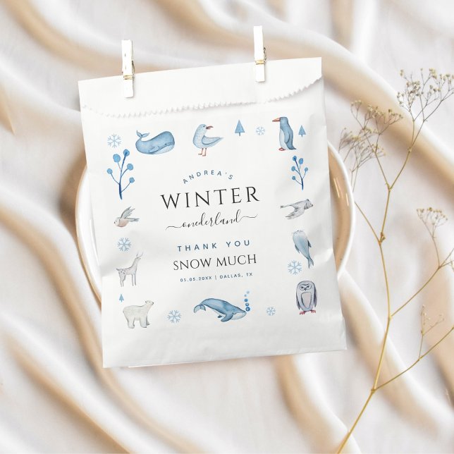 Arctic Winter Onederland 1st Birthday Thank You    Favour Bags (Creator Uploaded)
