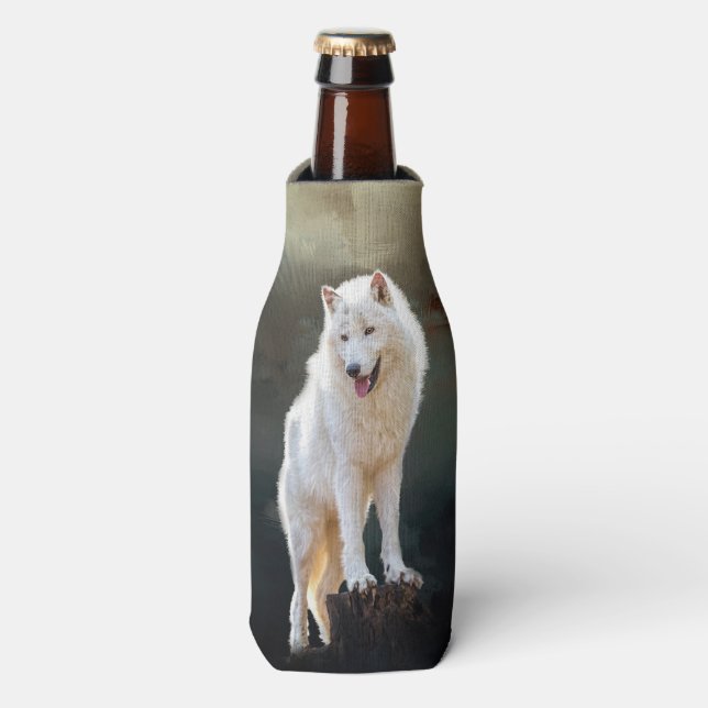 Arctic wolf bottle cooler (Bottle Front)