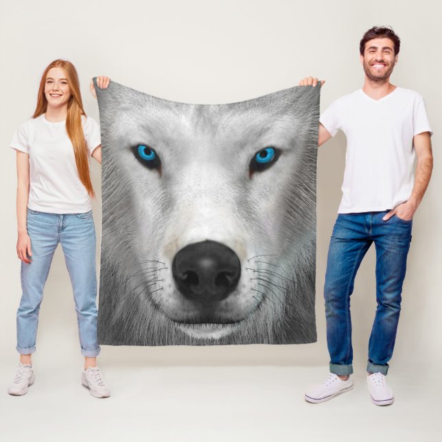 Arctic Wolf Fleece Blanket (In Situ)