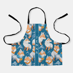 Arctic Wolf Geometric Colourful Custom Pattern Apron