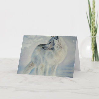 "Arctic Wolf In Winter" Christmas Card